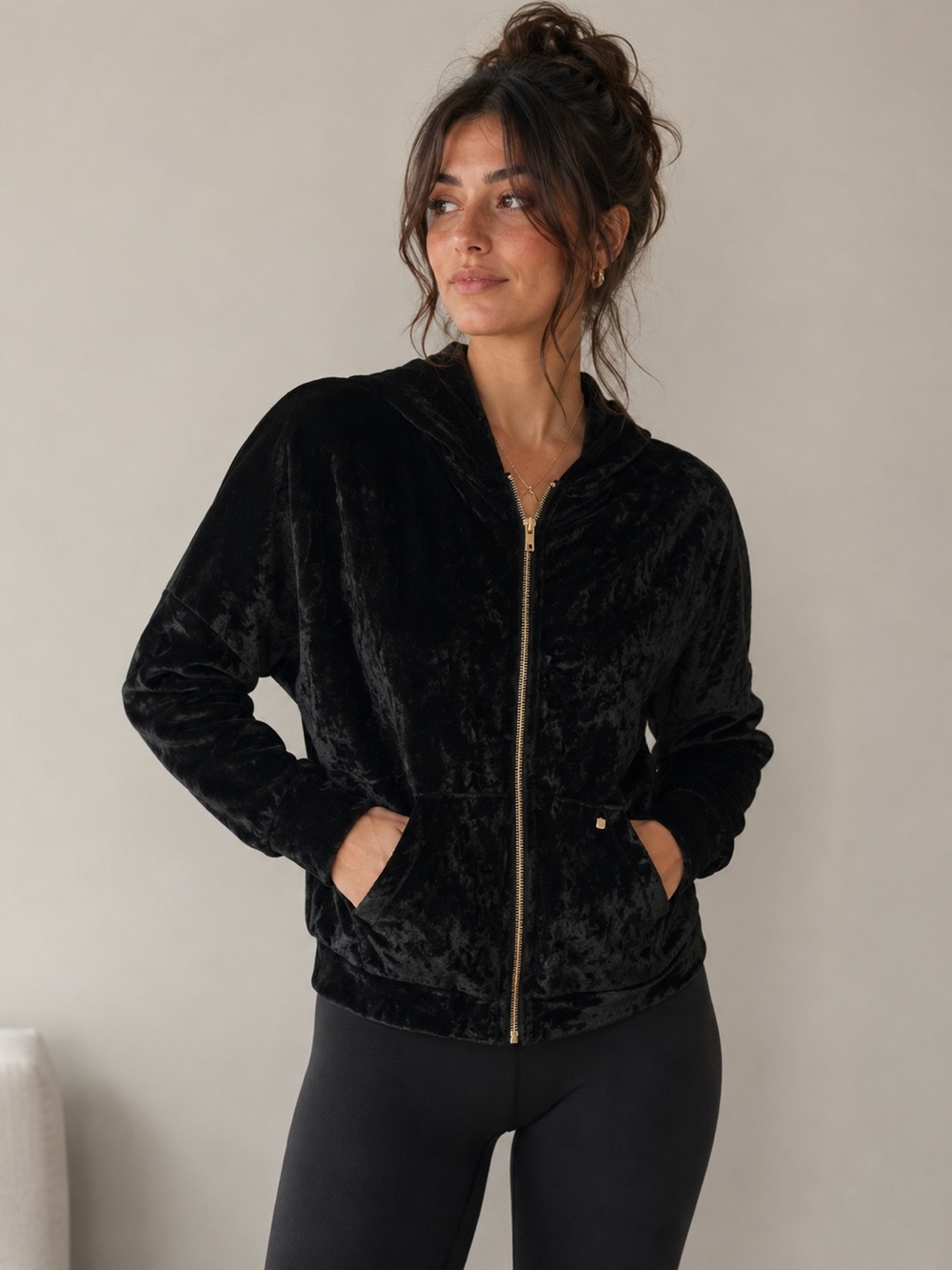 NWT Fabletics Black Teddy Fleece Jacket XL Plush Zip Cozy Athleisure Womens